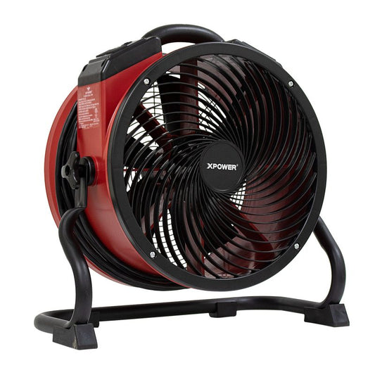 XPOWER X-39AR Sealed Motor Axial Air Mover, Blower, Fan w/ Power Outlets - 1/4 HP, 2100 CFM, Variable Speed