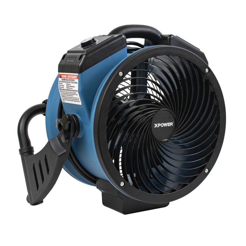 XPOWER FC-150B Whole Room Air Circulator Utility Fan - 1000CFM, 11" Variable Speed Brushless DC Motor Recharge AC/DC